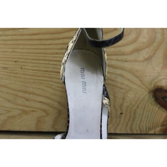 Miu Miu Shoes Womens 9 Heels Snake Python Leather Platform Buckle 2003 Vtg Y2K - Picture 6 of 13